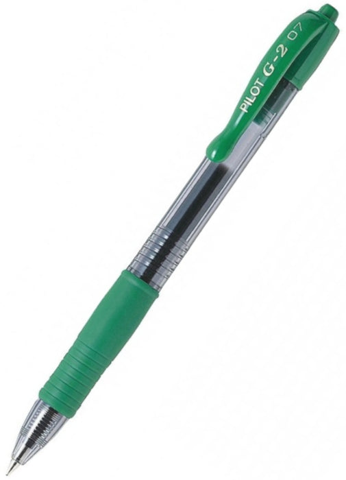 Pilot G-2 Gel Rollerball Pen - Fine 0.7mm Green