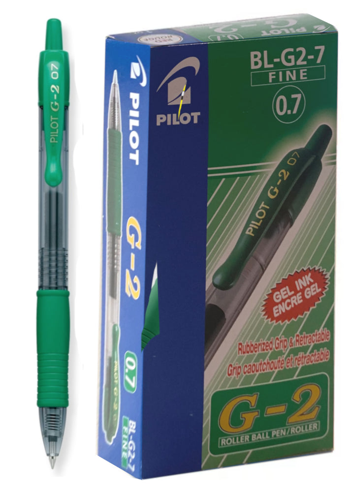 Pilot G-2 Gel Rollerball Pen - Fine 0.7mm, Green 12 Pack — Pulp
