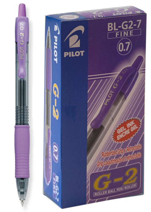 Pilot G-2 Gel Rollerball Pen - Fine 0.7mm, Violet 12 Pack
