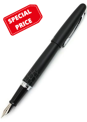 Pilot Metropolitan MR2 Black Crocodile Italic Stub Fountain Pen