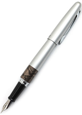 Pilot Metropolitan MR2 Silver Python Fountain Pen -  Italic Stub