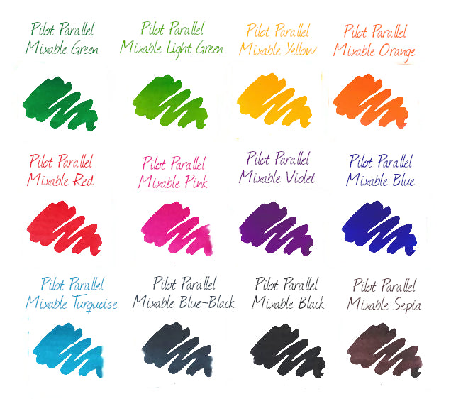 Pilot Parallel Pen Mixable Ink Cartridges - Assorted