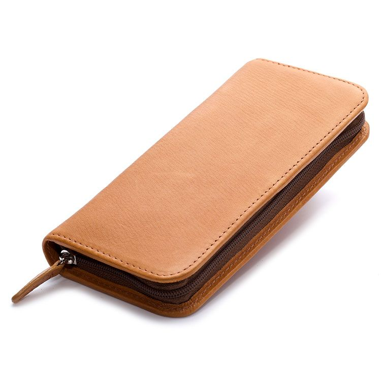 Pilot Pensemble Leather Zip 3 Pen Case - Brown