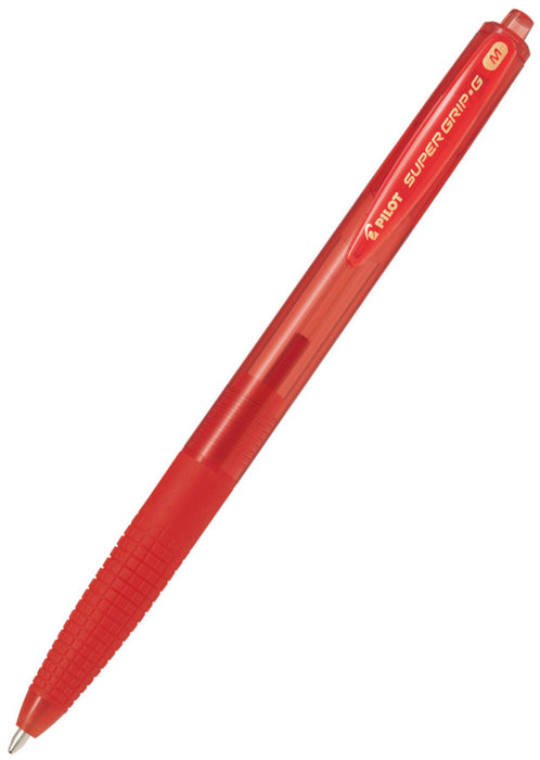 Pilot Super Grip-G Retractable Ballpoint Pen Medium 1.0 Red Rouge