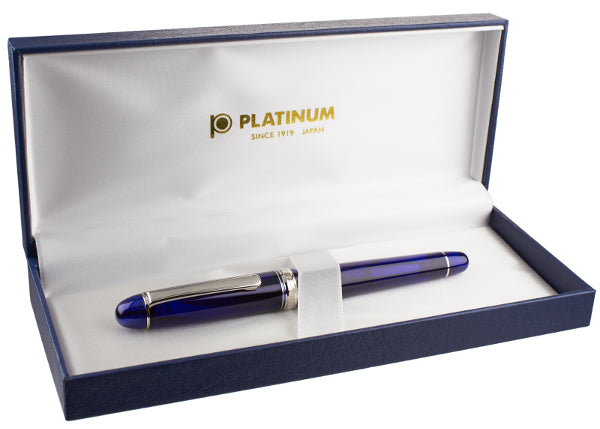 Platinum #3776 Century Fountain Pen - Chartres Blue/Rhodium - EF