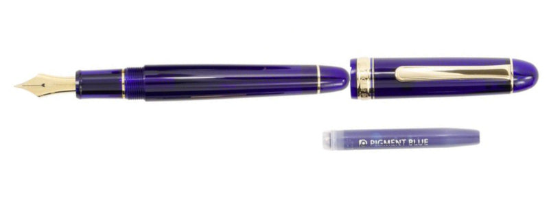 Platinum #3776 Century Fountain Pen - Chartres Blue/Gold Soft Fine Nib