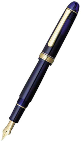 Platinum #3776 Century Fountain Pen - Chartres Blue/Gold Soft Fine Nib