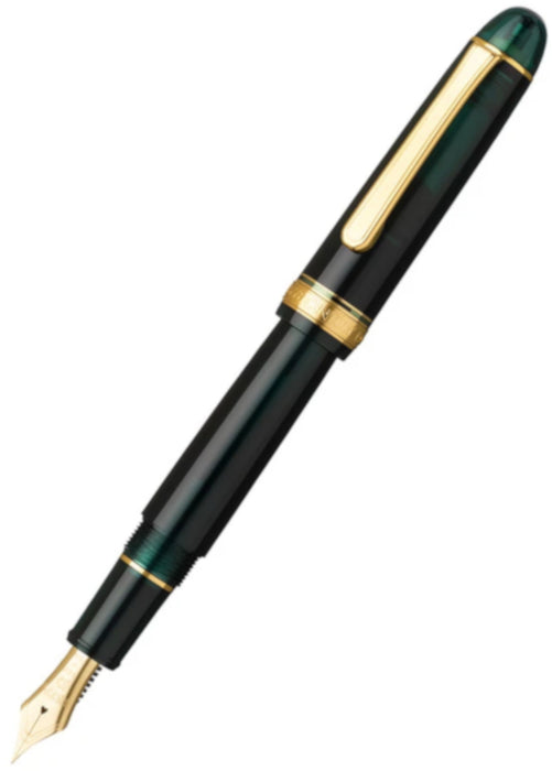Platinum #3776 Century Fountain Pen - Laurel Green/Gold Broad Nib