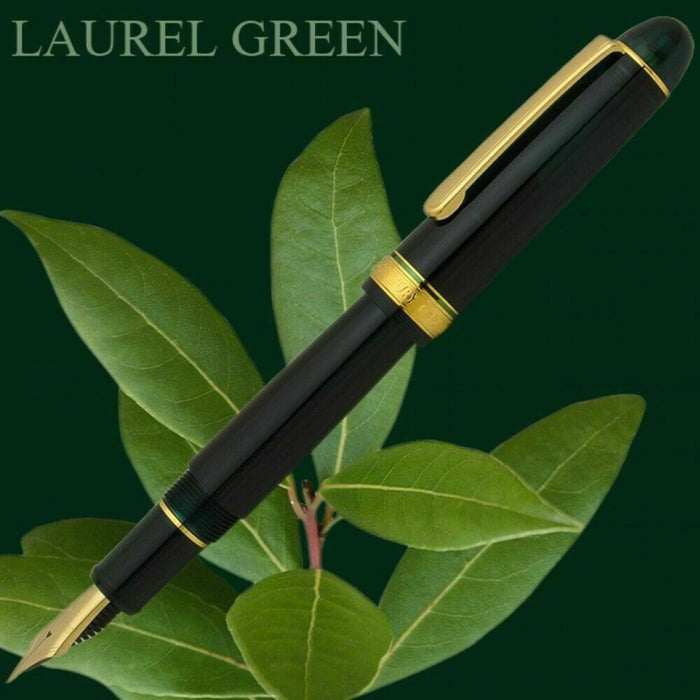 Platinum #3776 Century Fountain Pen - Laurel Green/Gold Ultra Extra Fine Nib