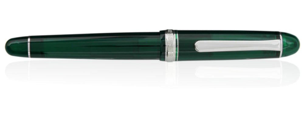 Platinum #3776 Century Fountain Pen - Laurel Green/Rhodium Broad Nib