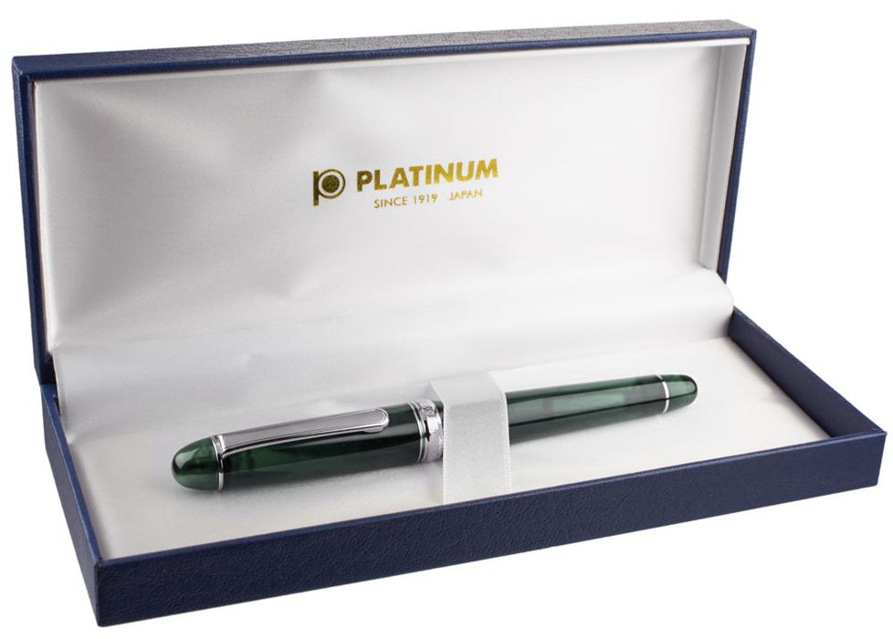 Platinum #3776 Century Fountain Pen - Laurel Green / Rhodium Broad Nib