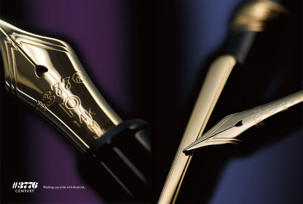 Platinum #3776 Century Fountain Pen - Black/Gold Soft Fine Nib