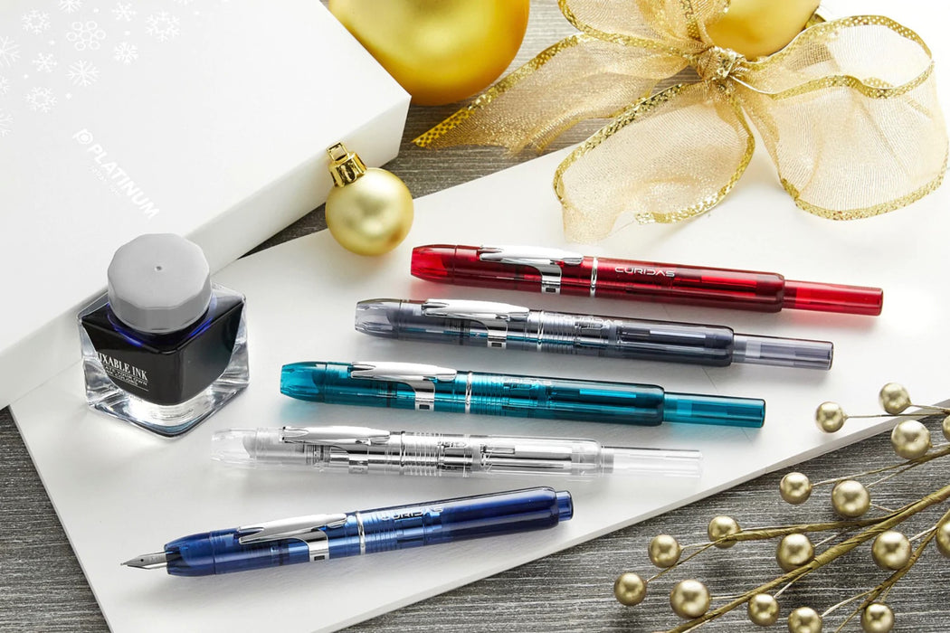 Platinum Curidas Fountain Pen Gift Set - Abyss Blue - Fine