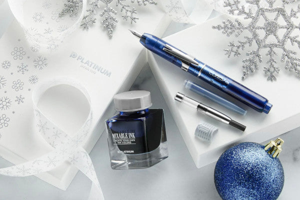 Platinum Curidas Fountain Pen Gift Set - Abyss Blue - Fine