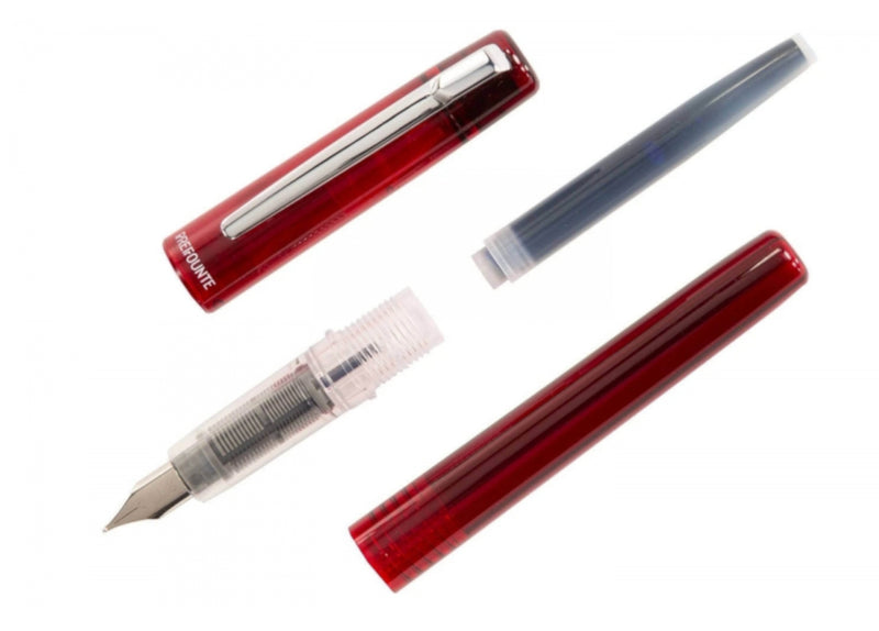 Platinum Prefounte Fountain Pen - Crimson Red, Fine Point