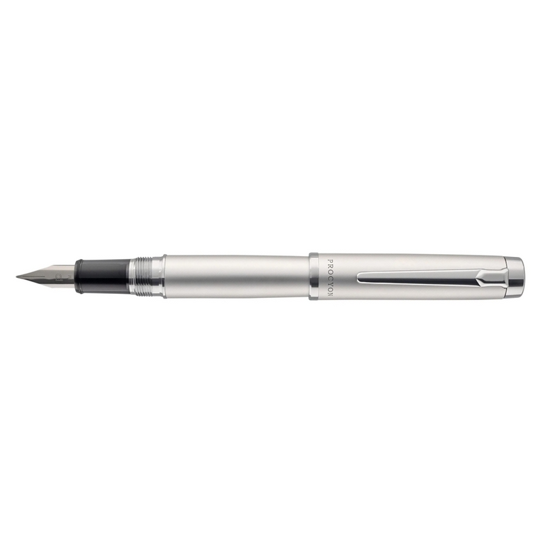 Platinum Procyon Luster Fountain Pen - Satin Silver - Fine