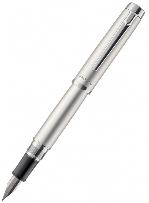 Platinum Procyon Luster Fountain Pen - Satin Silver - Fine