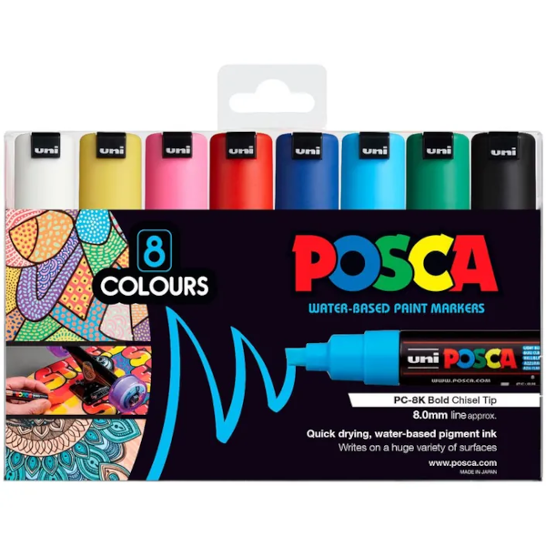 POSCA PC 8K Paint Markers Assorted 8 Pack