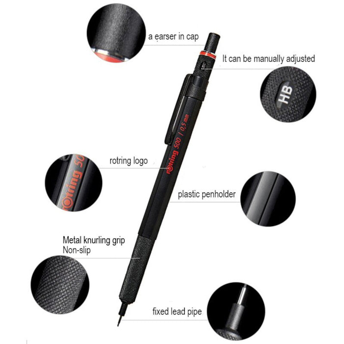 Rotring Mechanical Pencil - 500 Black 0.5mm