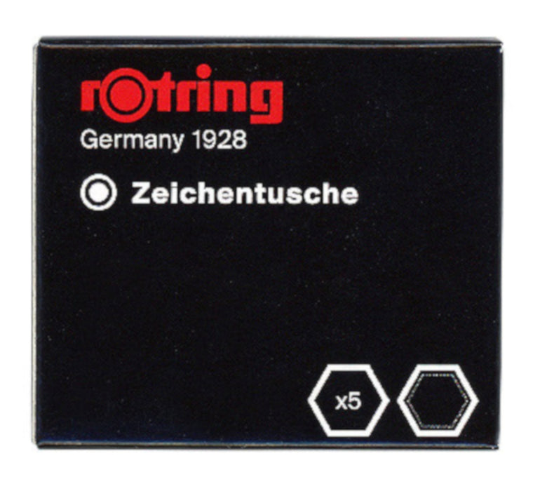 Rotring Isograph Ink Cartridges, Black (5)
