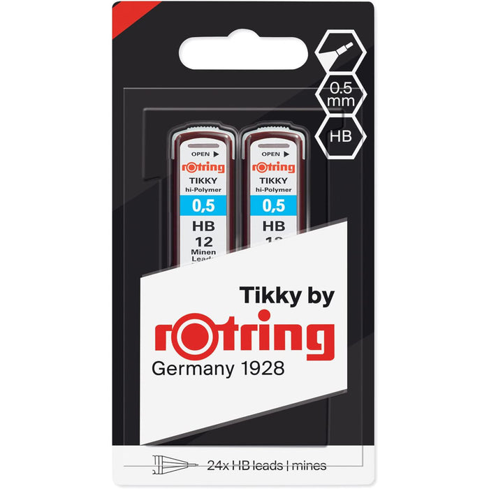 Rotring Tikky Hi-Polymer Pencil Lead - 0.5mm - HB 2 Pack