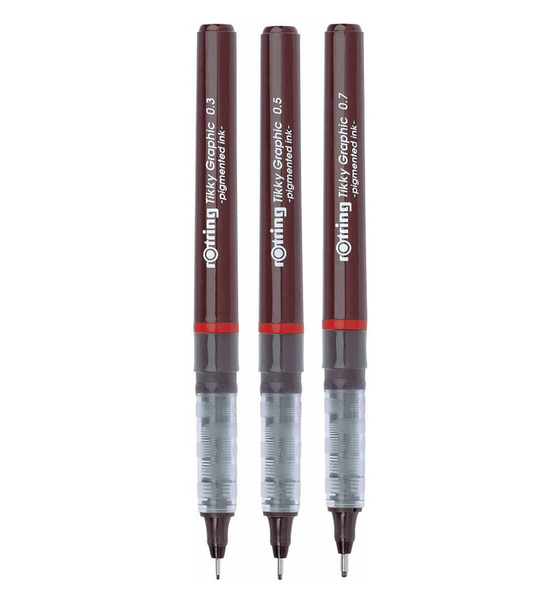 rOtring Tikky Graphic Fineliner Pen,  3-Piece Set