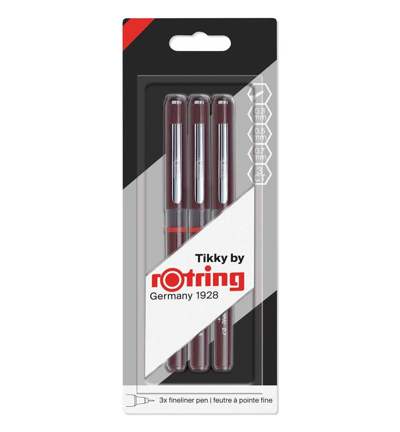 rOtring Tikky Graphic Fineliner Pen,  3-Piece Set