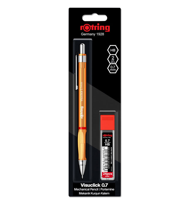 Rotring Visuclick Mechanical Pencil - 0.7mm Orange with Leads