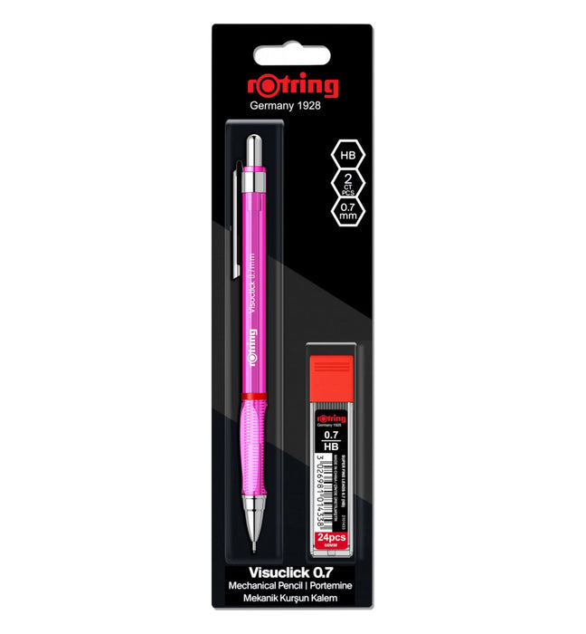 Rotring Visuclick Mechanical Pencil - 0.7mm Pink with Leads