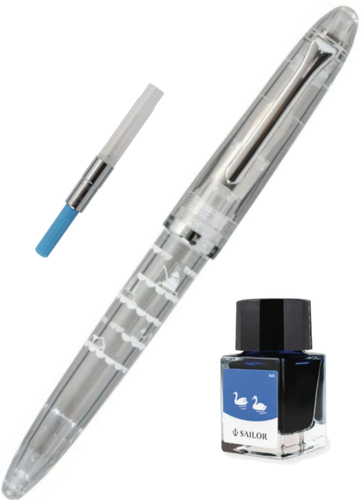 Sailor Minamo Fountain Pen Set - Swan (M)
