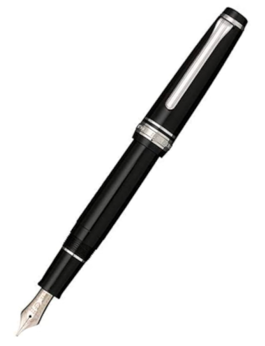 Sailor Pro Gear Slim Fountain Pen - Black/Silver - EF