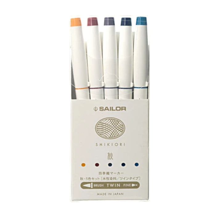 Sailor Shikiori Brush Pen - 5 Colour Autumn Set