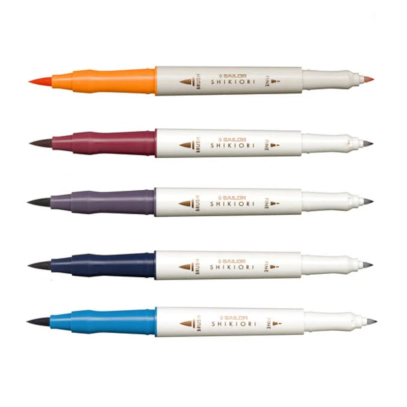 Sailor Shikiori Brush Pen - 5 Colour Autumn Set