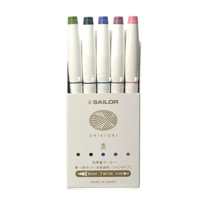 Sailor Shikiori Brush Pen - 5 Colour Spring Set