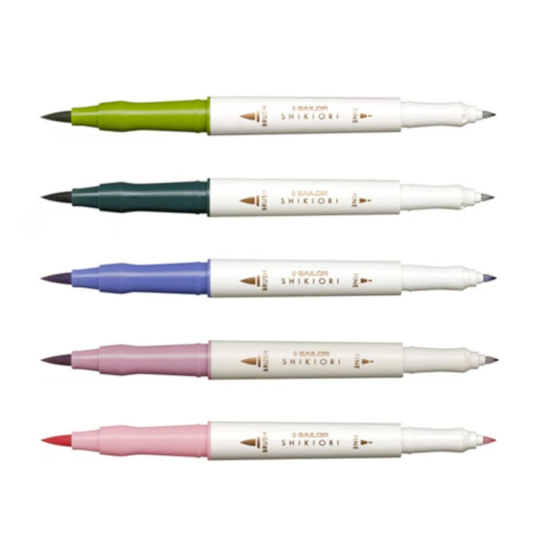 Sailor Shikiori Brush Pen - 5 Colour Spring Set