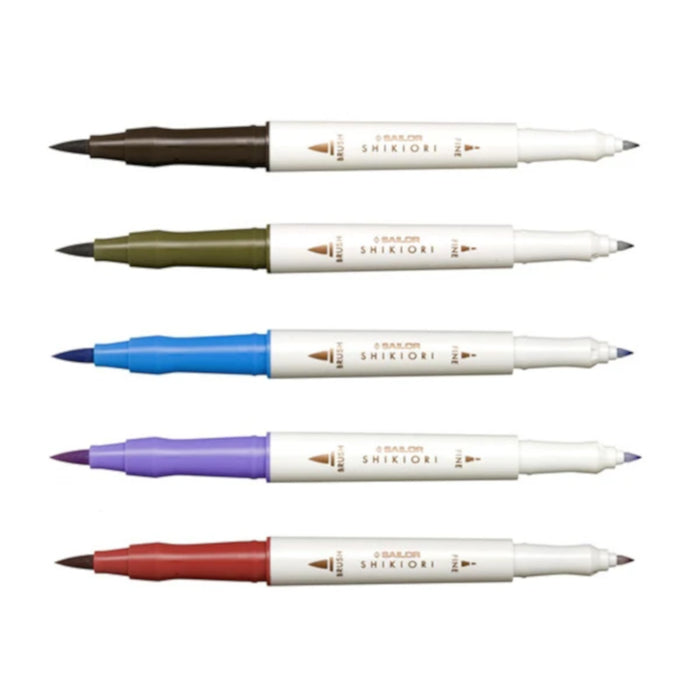 Sailor Shikiori Brush Pen - 5 Colour Summer Set