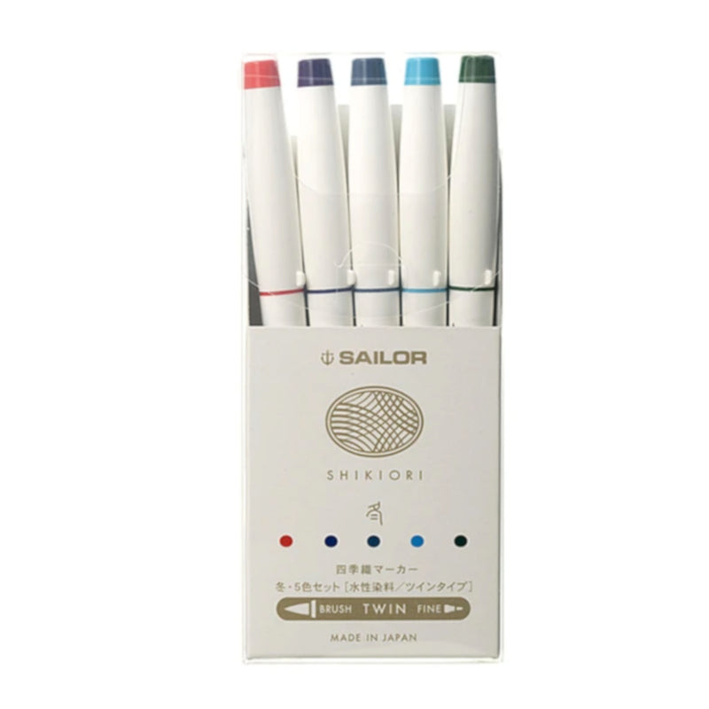 Sailor Shikiori Brush Pen - 5 Colour Winter Set