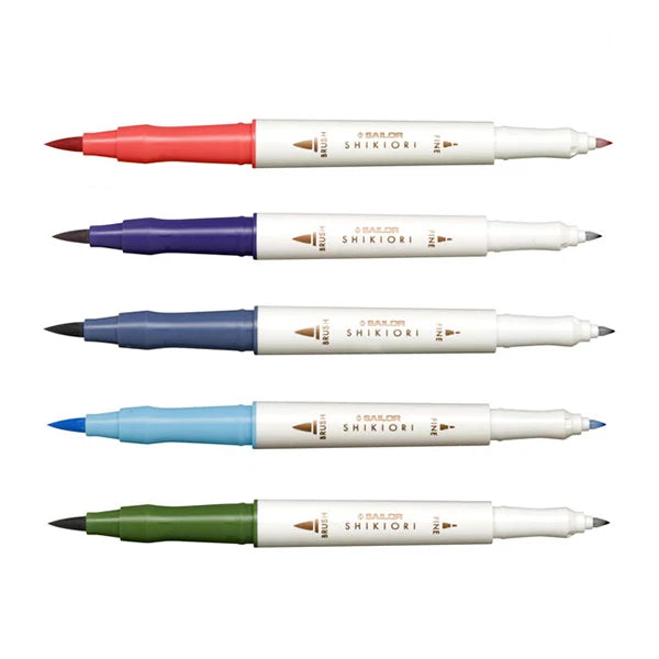 Sailor Shikiori Brush Pen - 5 Colour Winter Set