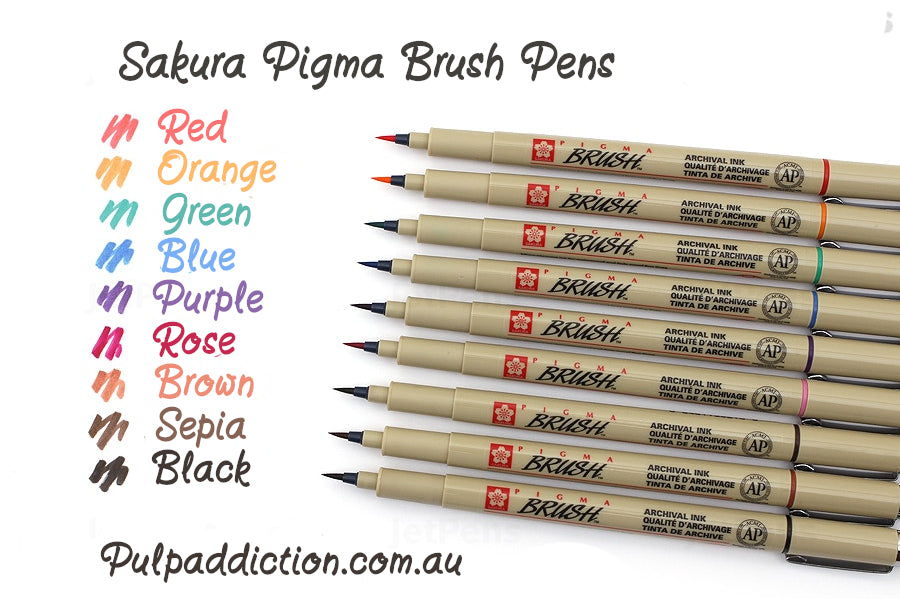 Sakura Pigma Brush Pen Green — Pulp Addiction