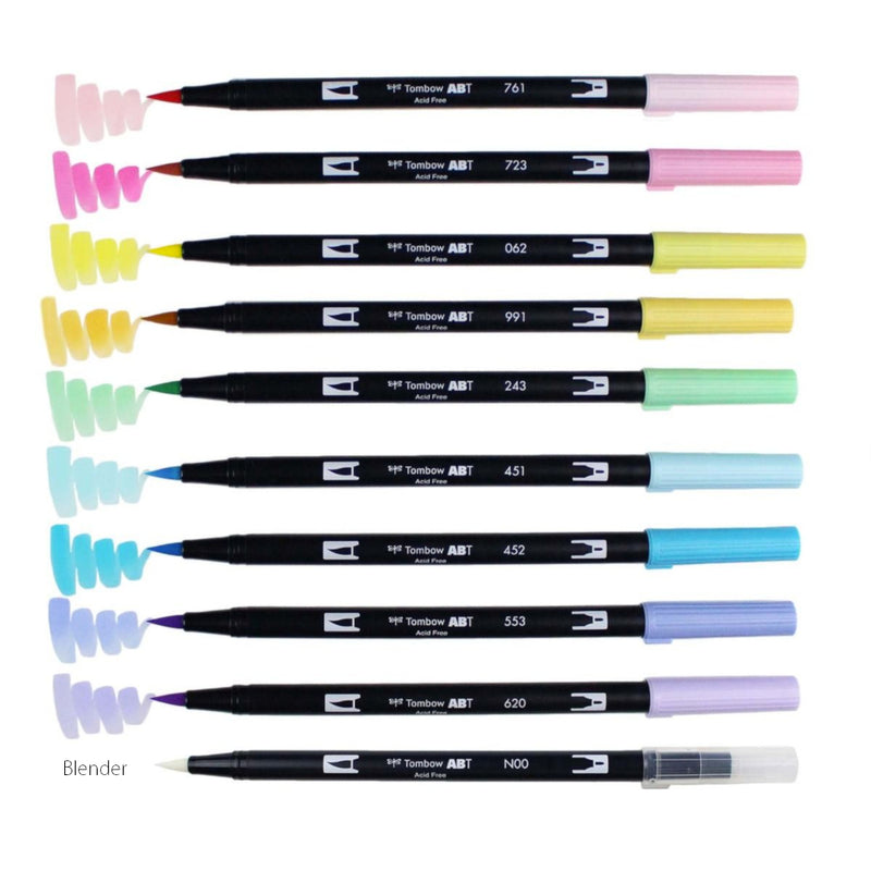 Tombow AB-T10CPA Pastel 10pc Brush Set
