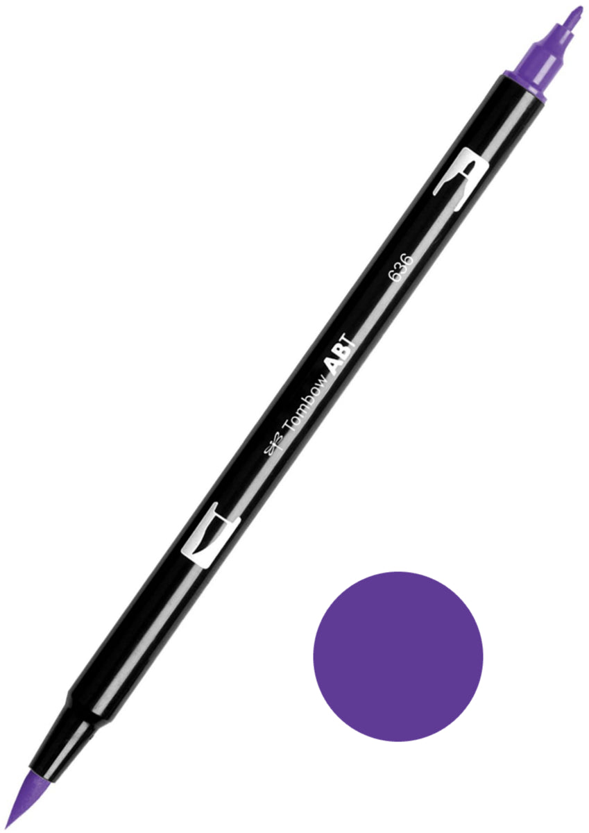 Tombow Doppel-Pinsel Stift Purple Mist – Wasserbasis, Feine & Breite Spitze, Für Aquarell & Illustration