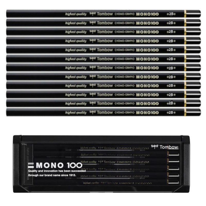 Tombow MONO 100 Pencil - 2B, 12pc Box Set