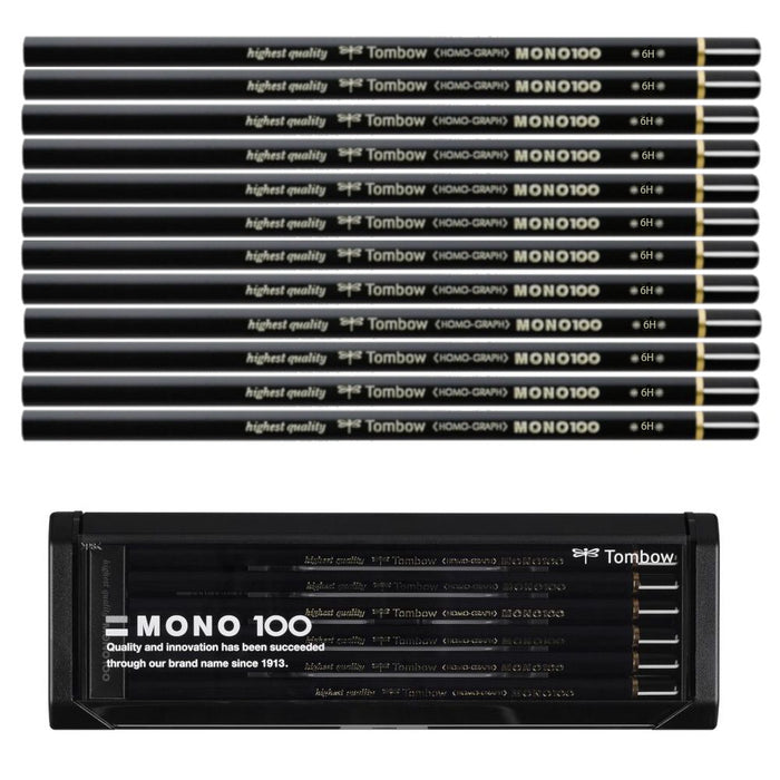 Tombow MONO 100 Pencil - 6H, 12pc Box Set