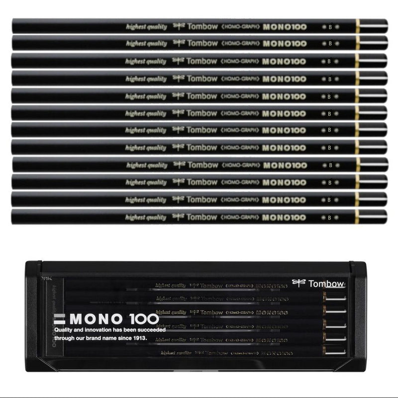 Tombow MONO 100 Pencil - B, 12pc Box Set