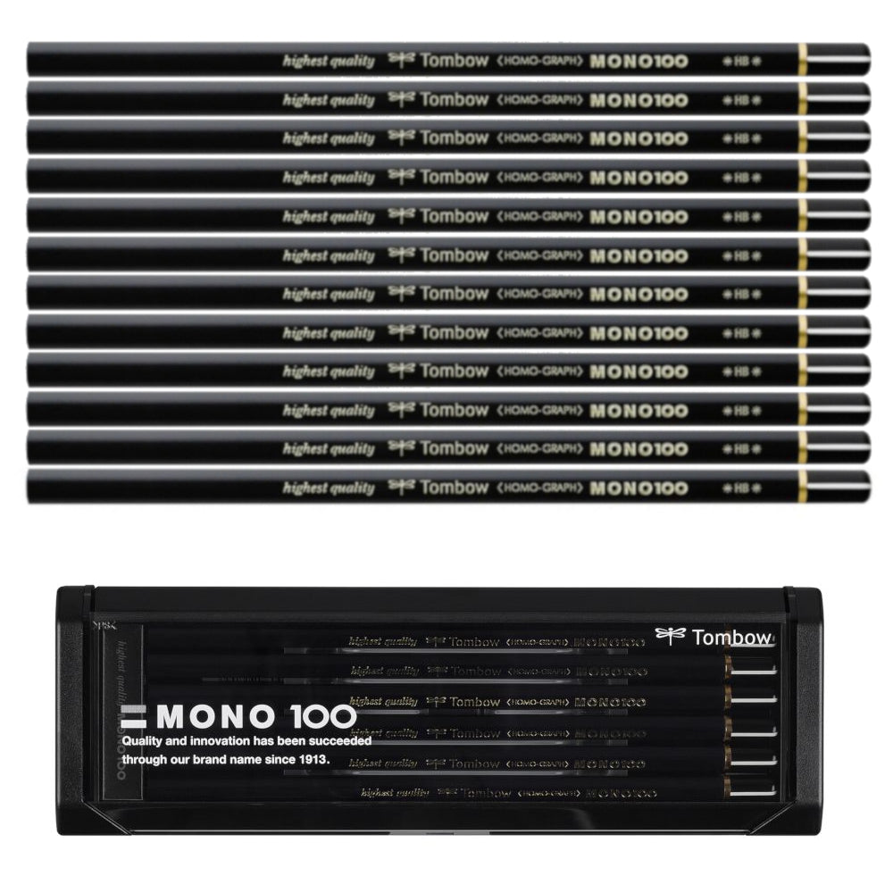 Tombow Case Tombow Mono 100 3H Pencils (Box Of 12 Tombow Mono 100