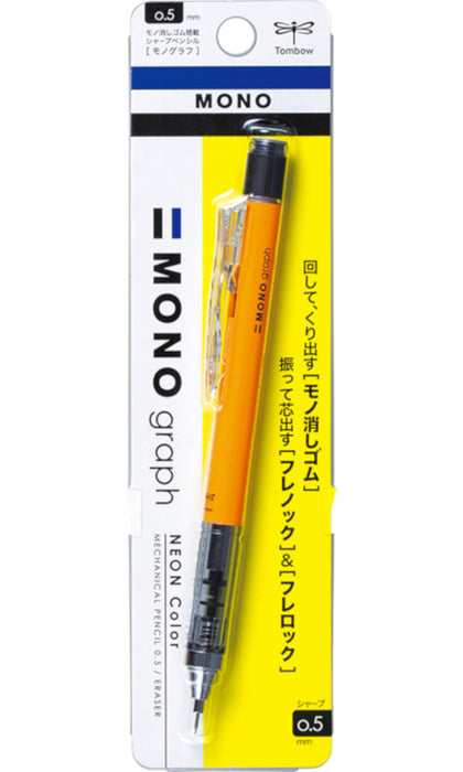 Tombow Mono Graph Shaker Mechanical Pencil - Neon Orange 0.5mm