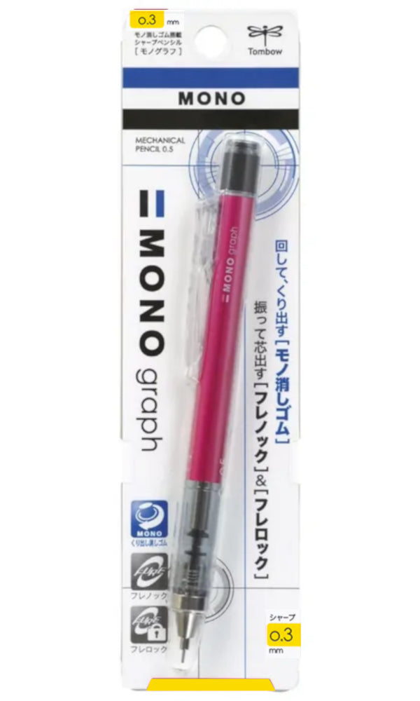 Tombow Mono Graph Shaker Mechanical Pencil - Pink 0.3mm
