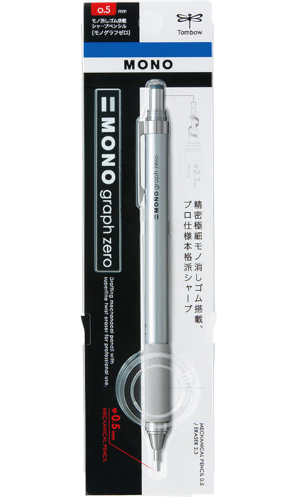 Tombow Mono Graph Zero Mechanical Pencil Silver - 0.5mm