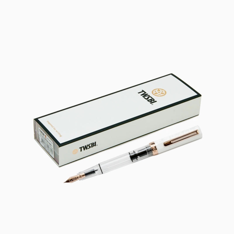 TWSBI Eco Fountain Pen - White Rose Gold Limited Edition, Medium Nib