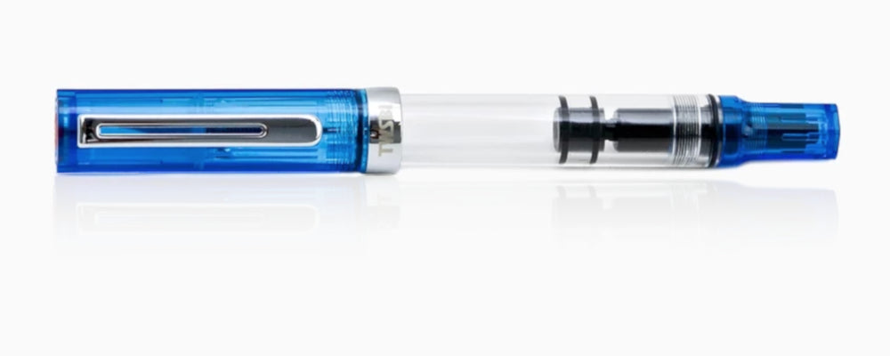 TWSBI Eco Fountain Pen - Transparent Blue, Stub 1.1mm Nib